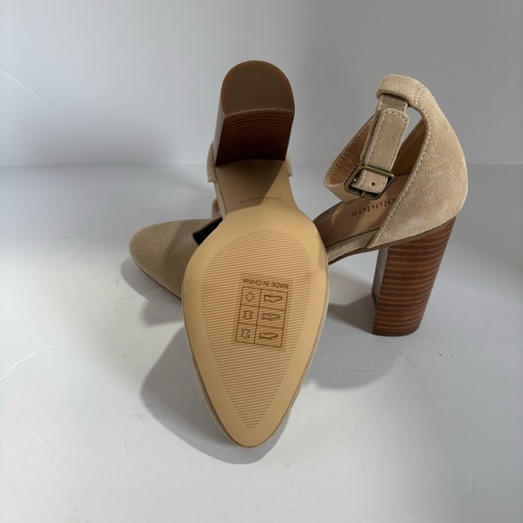 Soludos Collette Suede Block Heel Womens 7.5 Ankle Strap Tan - Picture 4 of 4